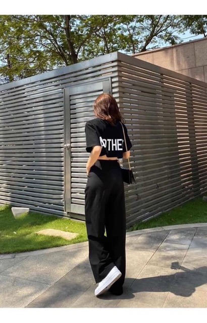 Quần culottes ống đứng trơn bacis (Hình thật trải sàn)