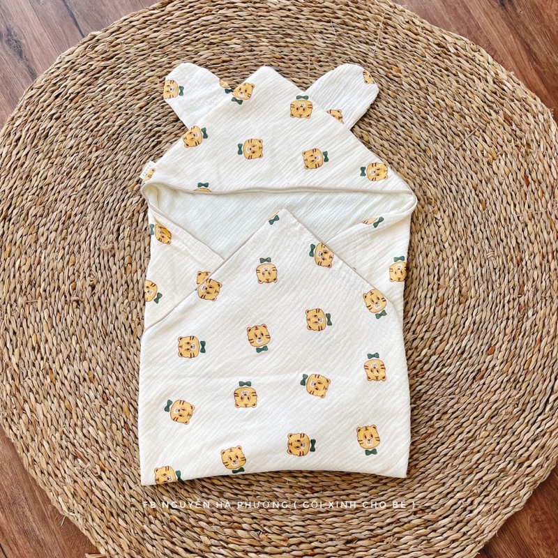 Khăn ủ choàng xô muslin 4 lớp cho bé