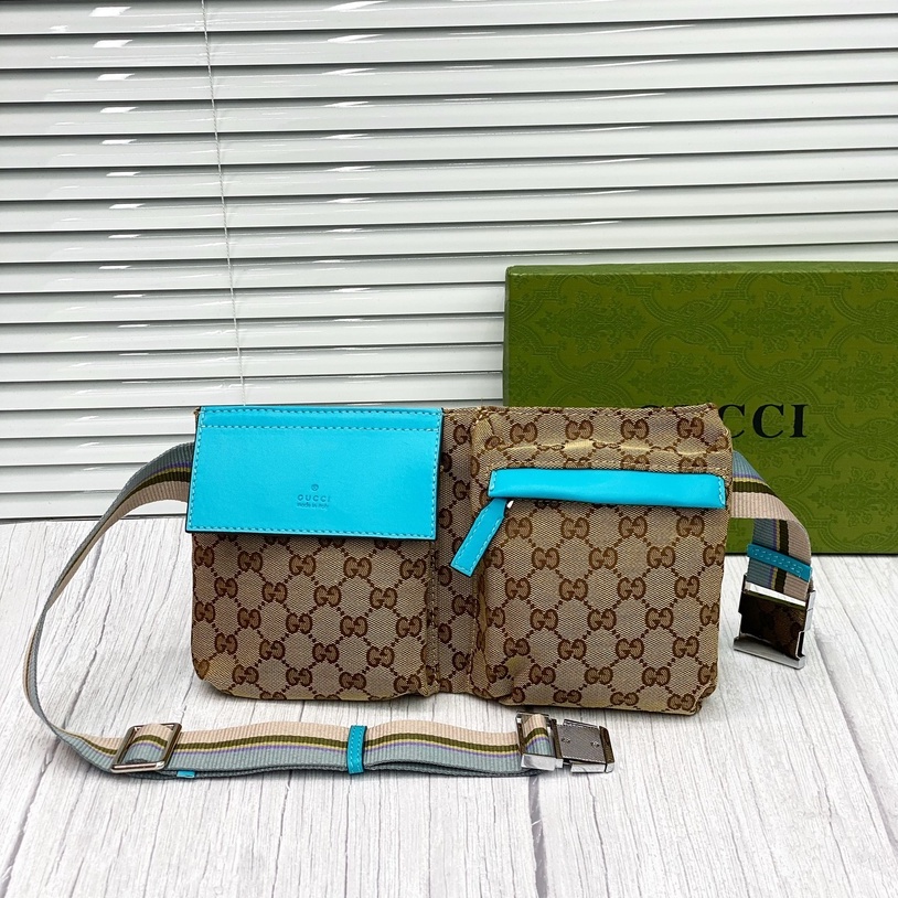 Túi đeo chéo, túi đeo bụng GCC vân monogram phối 2 túi LA fullbox