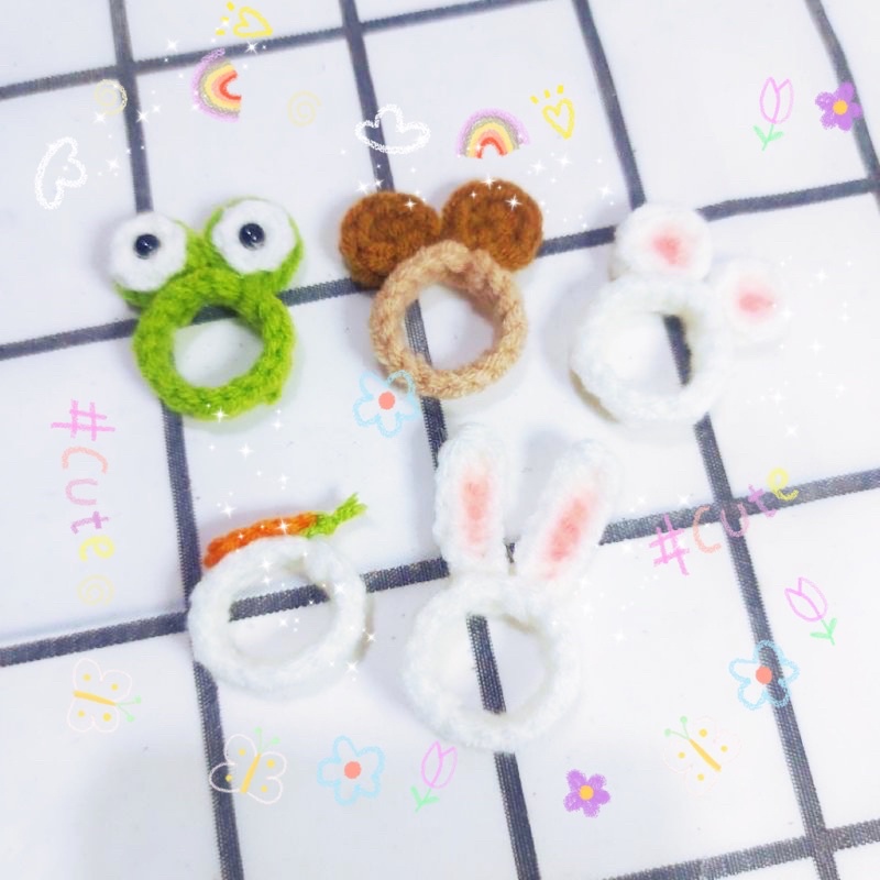 Nhẫn len handmade hình thú nhiều loại ngộ nghĩnh siêu cấp đáng yêu