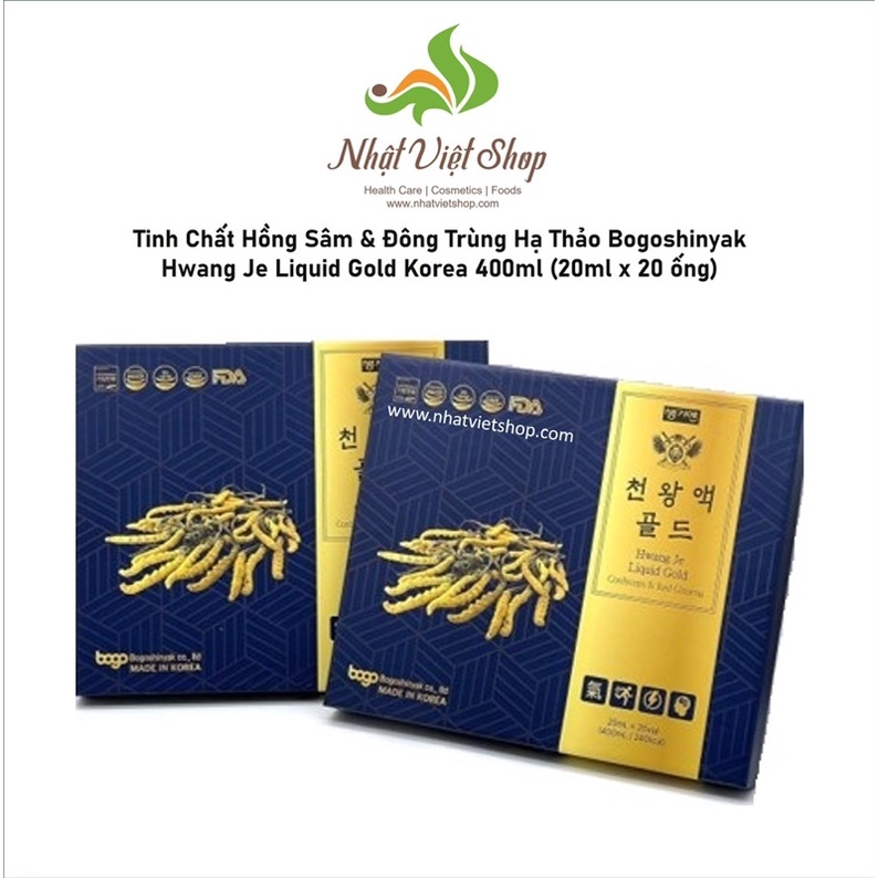 Tinh Chất Hồng Sâm & Đông Trùng Hạ Thảo Bogoshinyak Hwang Je Liquid Gold Korea (20ml x 20 ống)