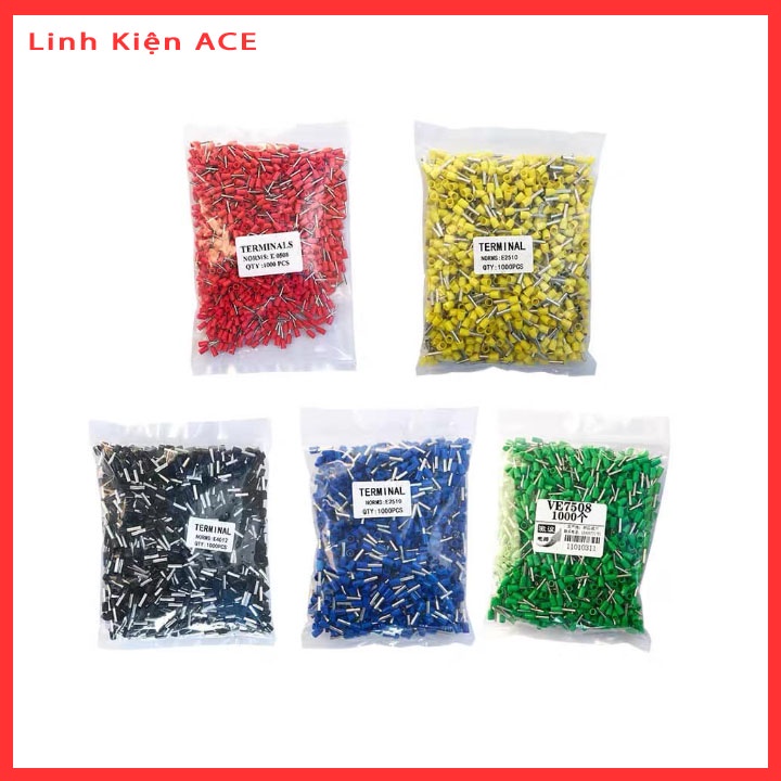 Đầu cos pin rỗng E dùng cho dây điện từ 0.5mm2 - 16mm2