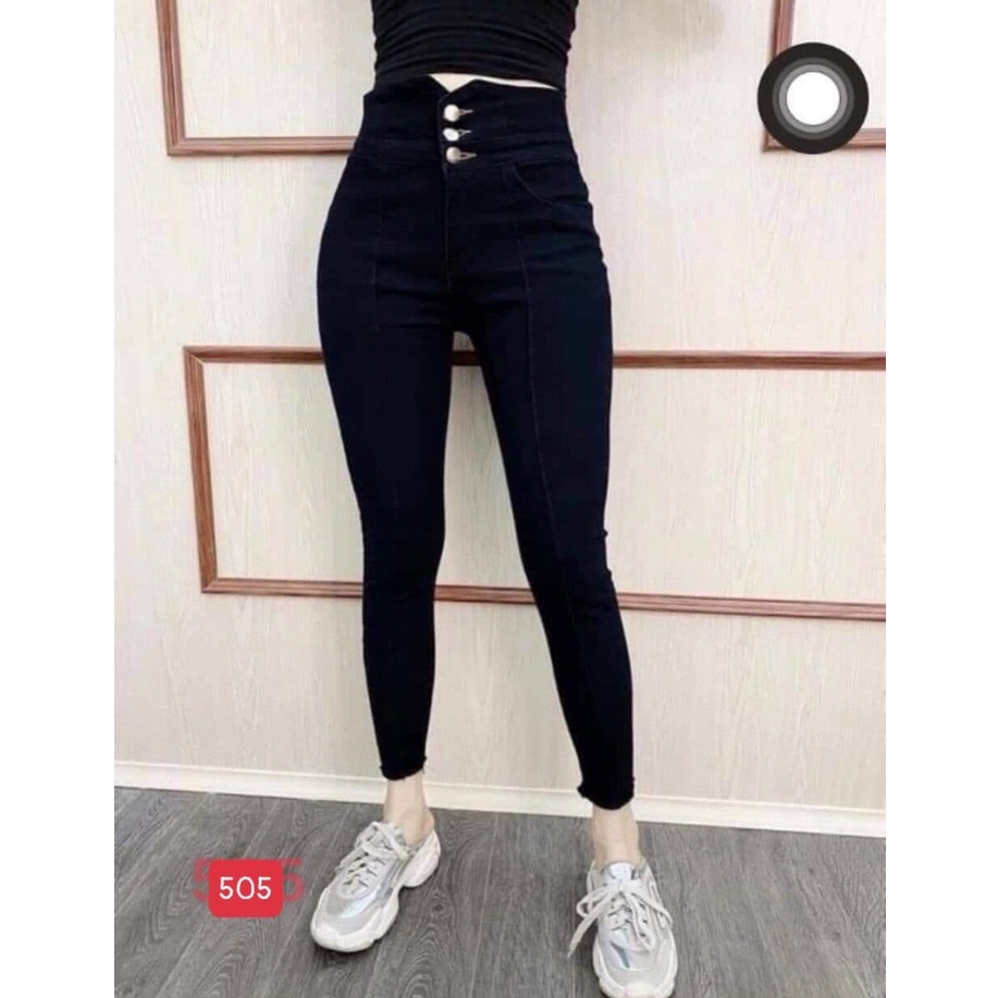 Quần jean nữ 3 cúc cao cấp - Chất liệu Denim (Hàng chuẩn form) Thời Trang Nam Nữ Gemini KVC505