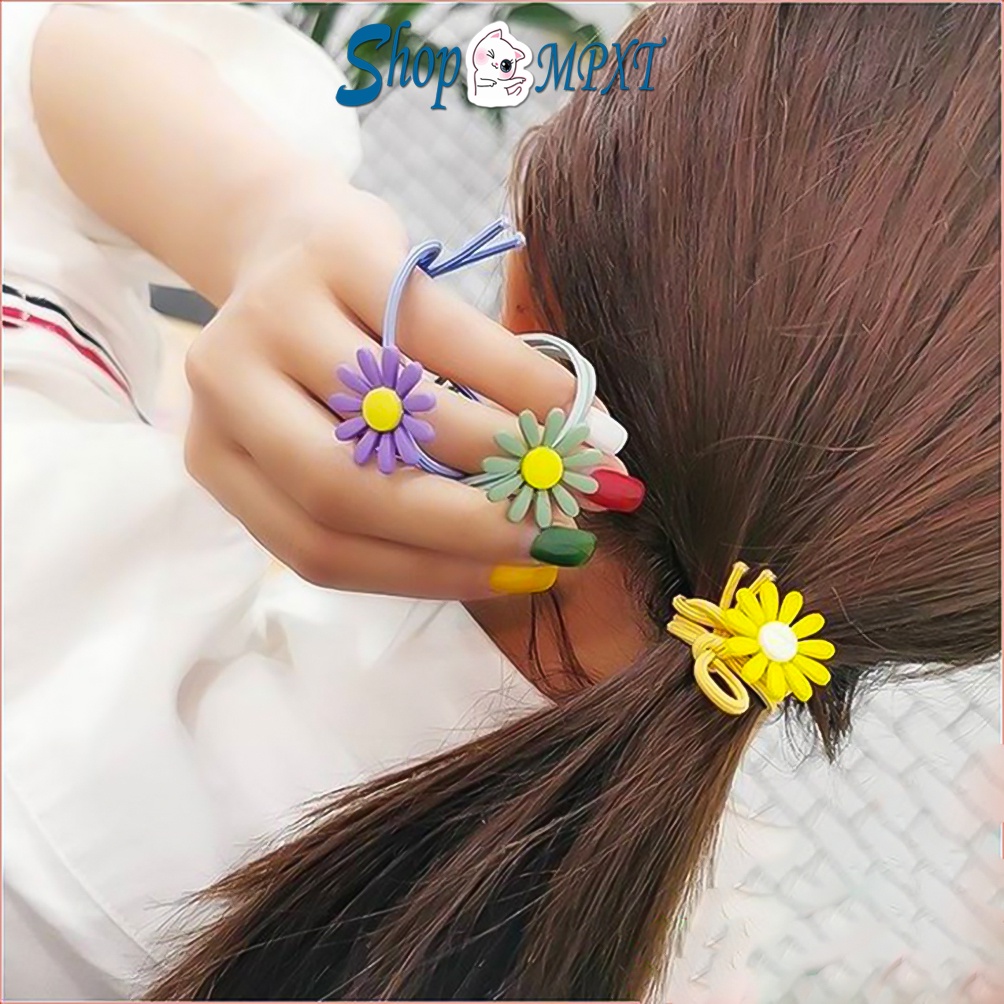 Dây Buộc Tóc Hoa Cúc Hàn Quốc nhiều màu sắc - thun đôi cực bền - co giãn thoải mái