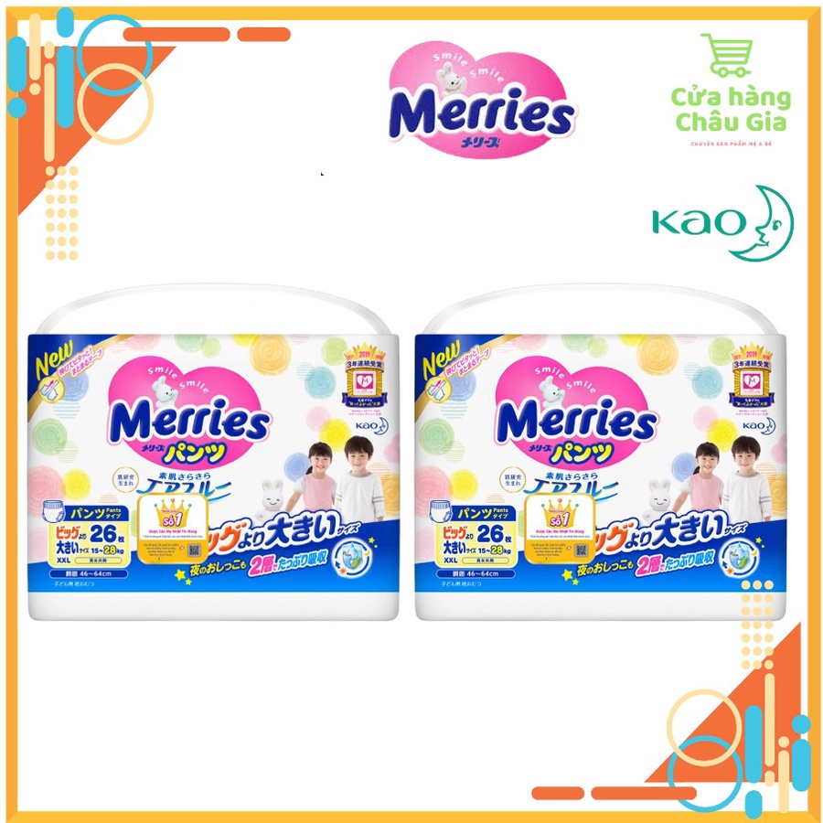 COMBO 2 gói Tã/Bỉm QUẦN Merries nội địa Nhật Size M58/L44/XL38/XXL26.