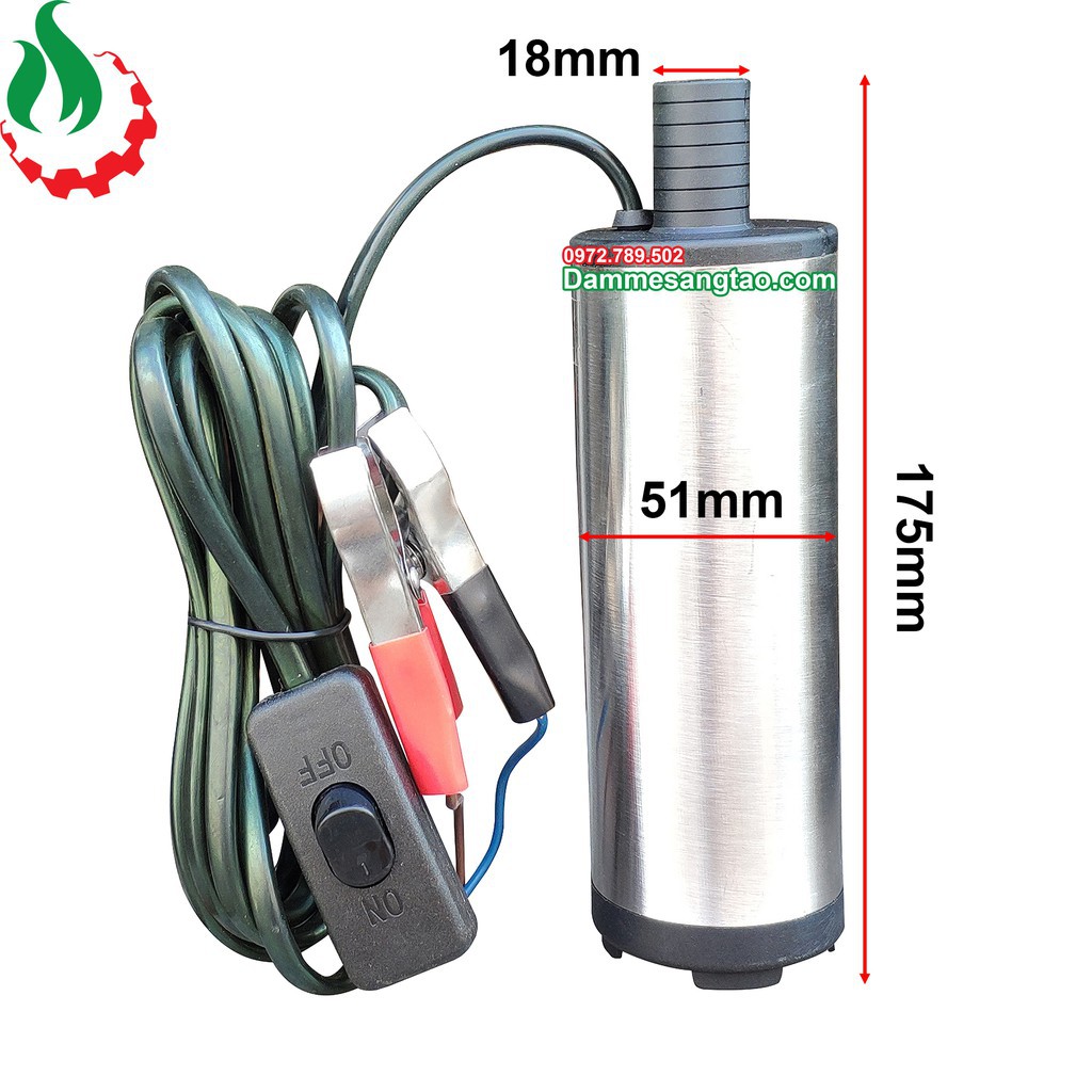 máy bơm chìm 12v6a 30L/P kèm adapter 220v ra 12v, bơm cao 5 mét, rửa xe tưới cây