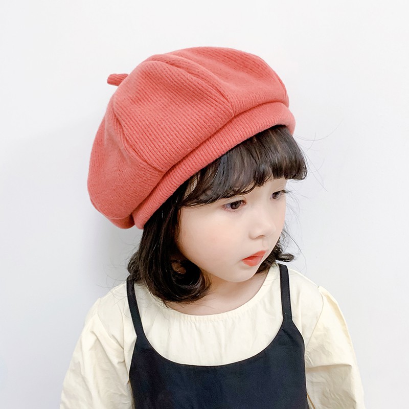 Mũ Bát Giác Màu Trơn Giữ Ấm Cho Bé
