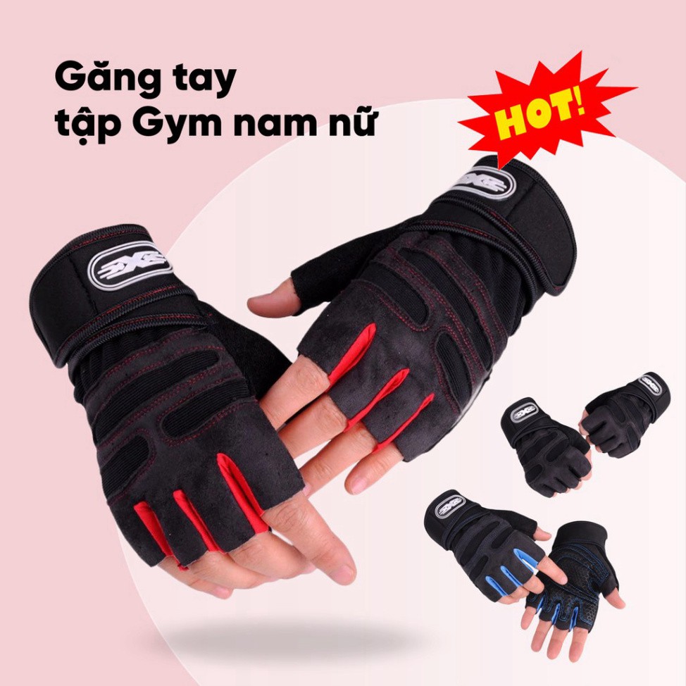 Găng Tay Tập Gym cho Nam Nữ Tập Luyện Thể Thao, Bao Tay Tập Tạ Thể Hình Đa Năng Dày Dặn đi xe máy, leo núi dã