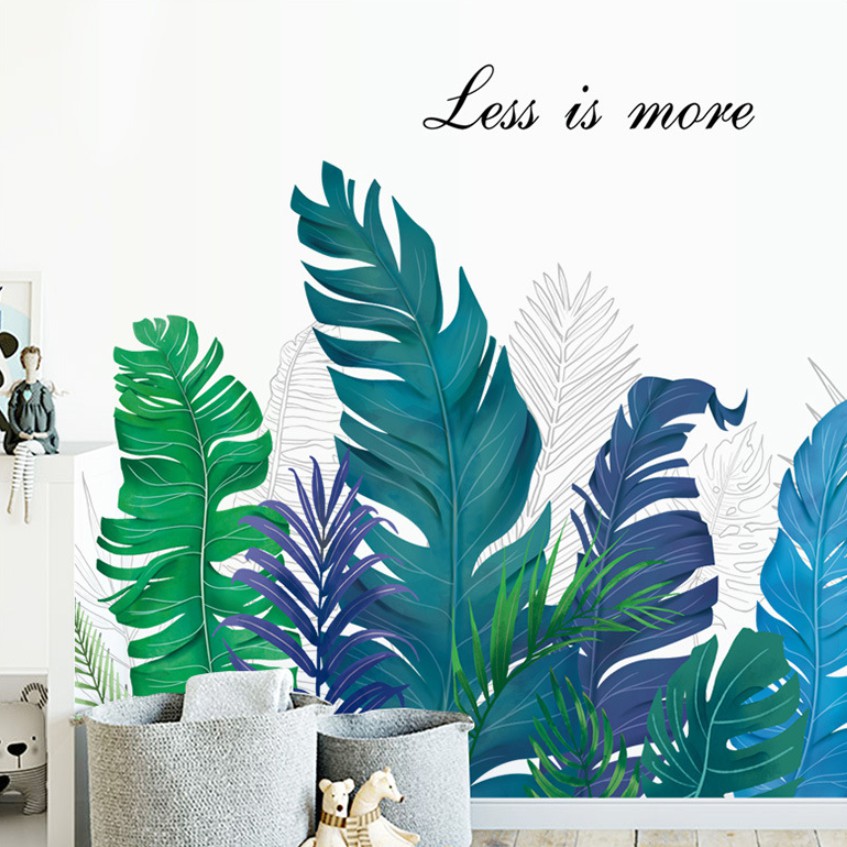 Decal dán tường Bụi Dương Xỉ Xanh Thẳm