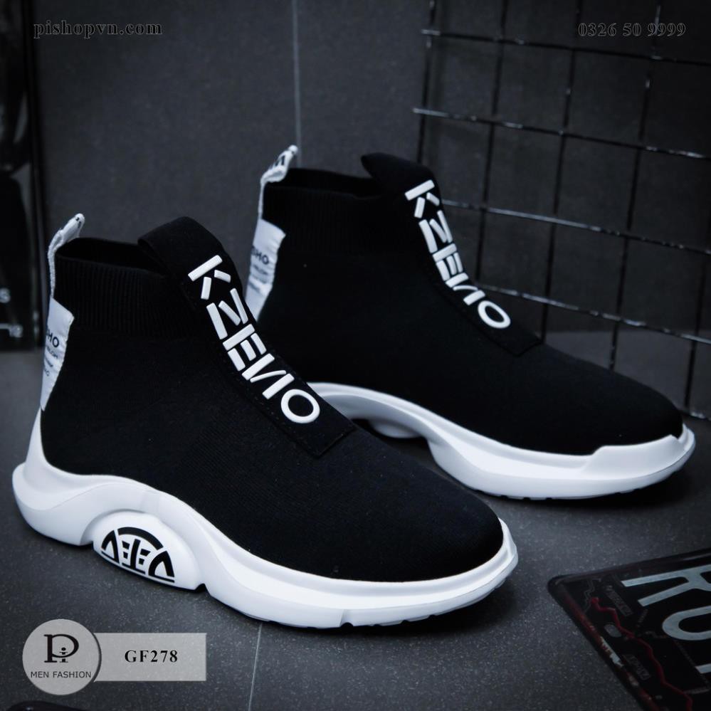 Giày nam sneaker cao cổ chất liệu vải dệt kim đàn hồi thoáng khí GF278 htstore | BigBuy360 - bigbuy360.vn