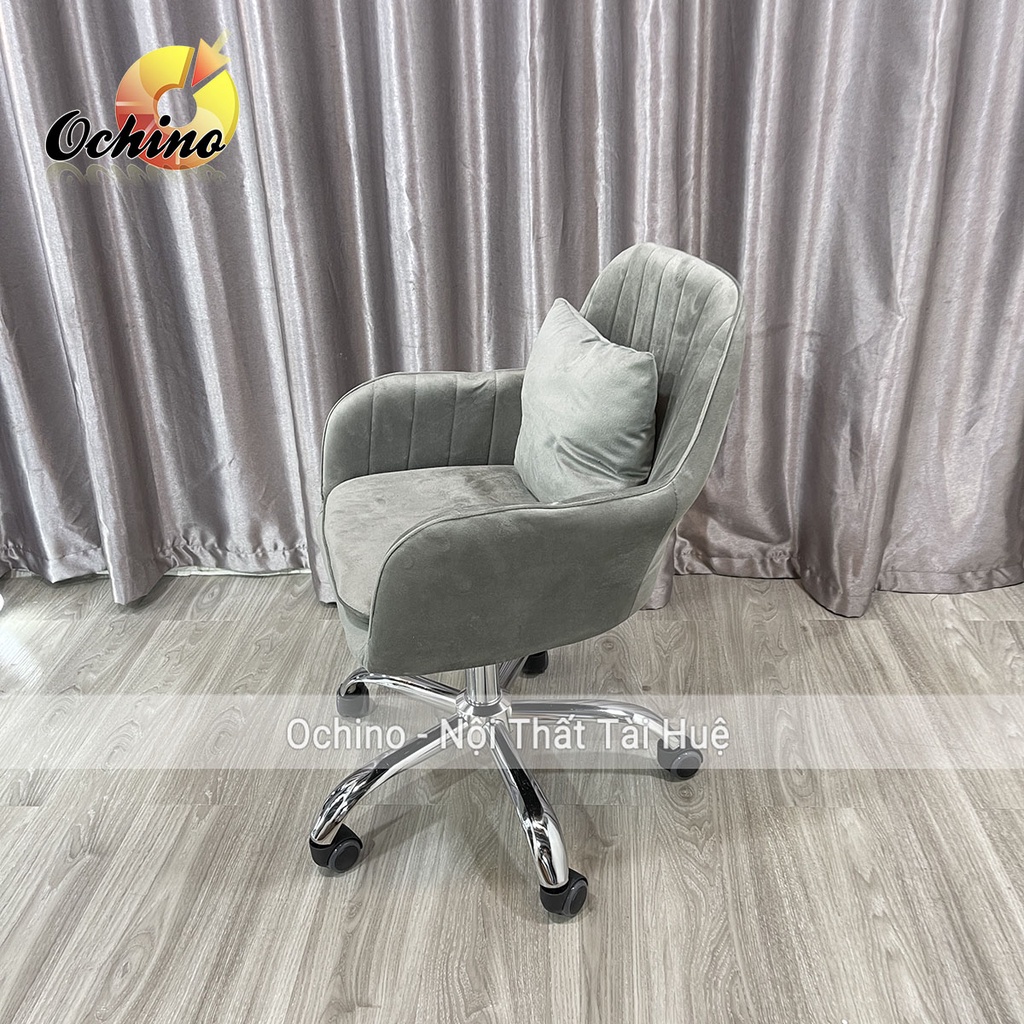 Ghế Xoay Học Sinh, Ghế Trang Điểm Mẫu Vân Sò Cap Cấp Phong Cách Hiện Đại Có Bánh Xe Di Chuyển Và Nâng Cao Thấp (Có Sẵn)