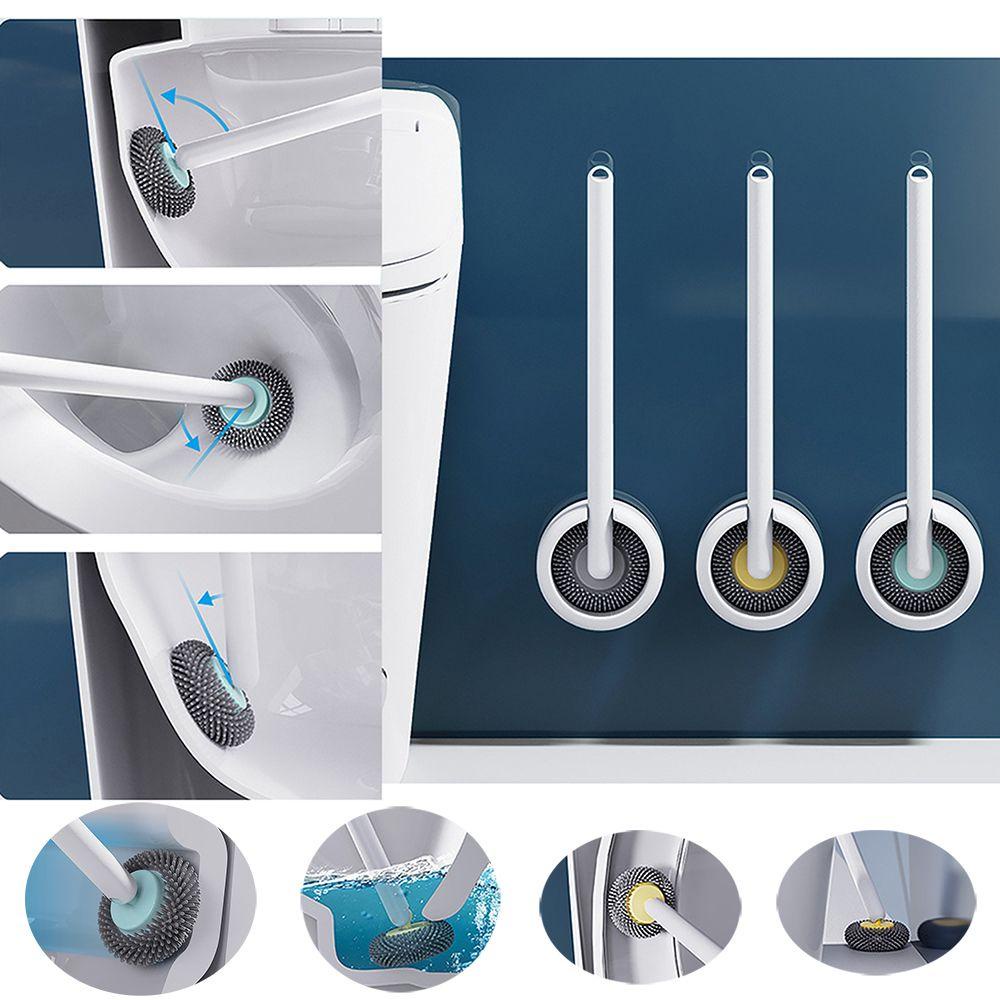 Bàn Chải Silicone Cán Dài Vệ Sinh Toilet Tiện Dụng