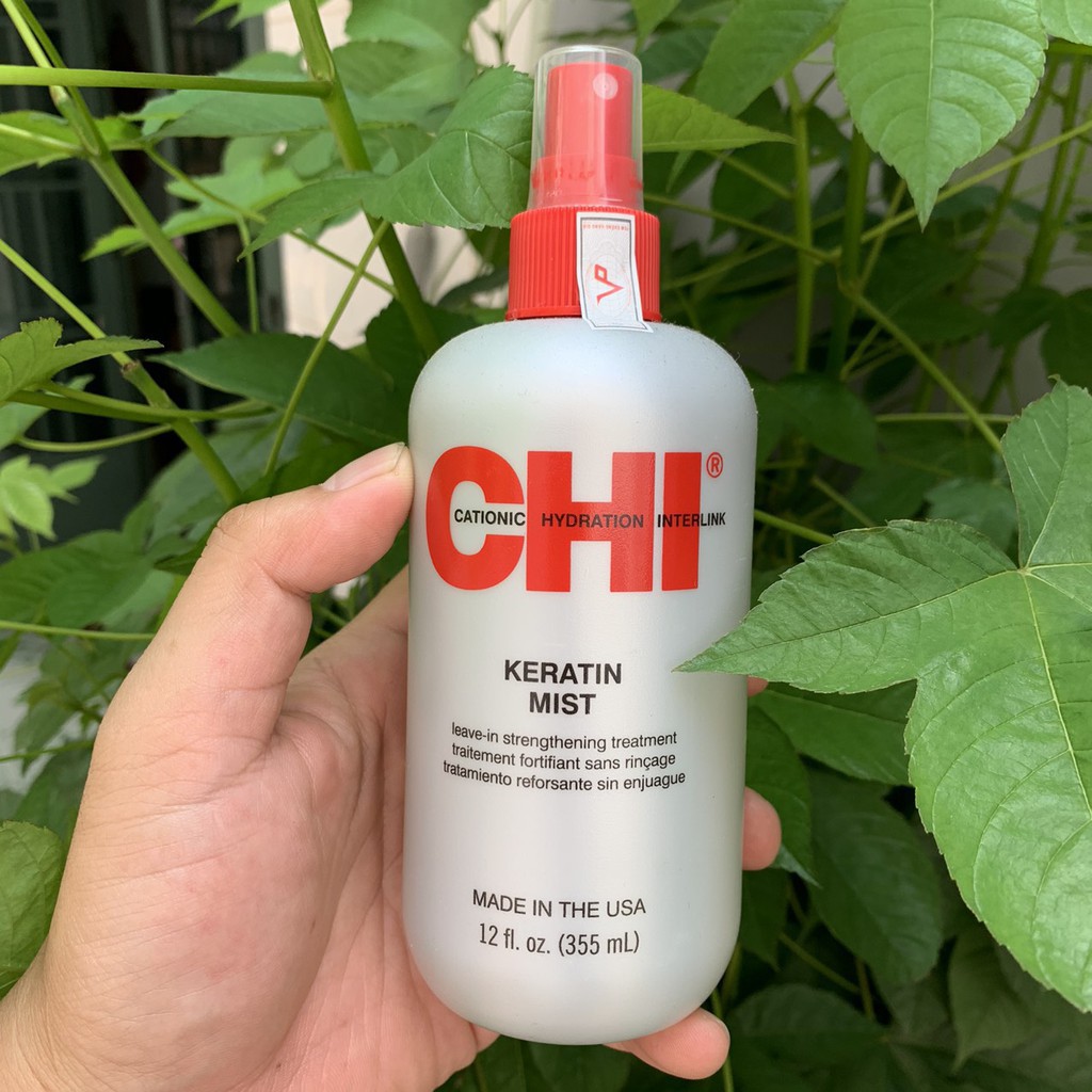 Xịt dưỡng tóc CHI Keratin Mist Leave-in Strengthening Treatment 355ml