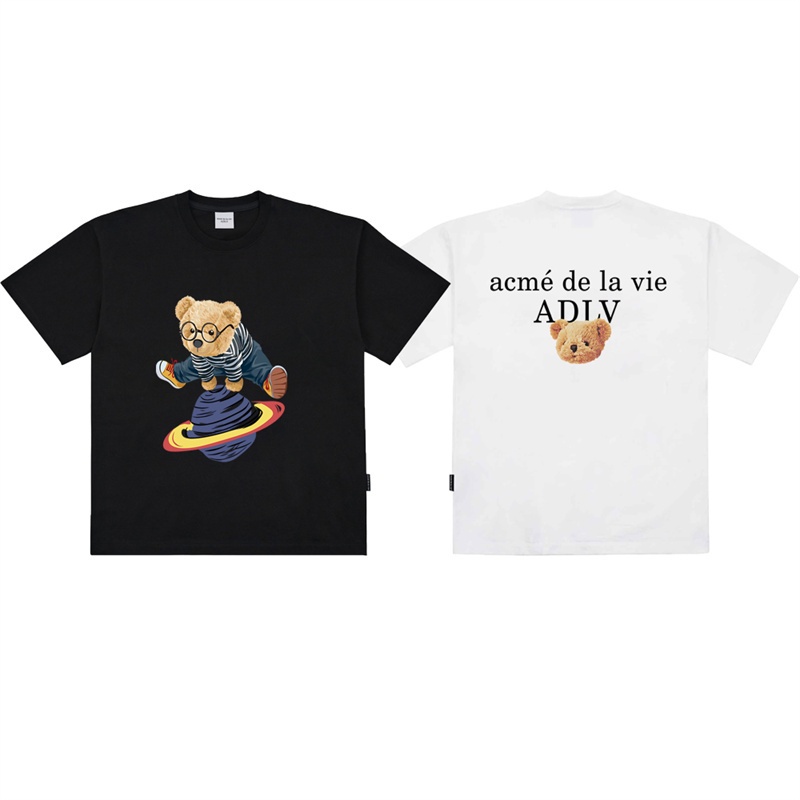 Áo Thun Cotton Tay Ngắn Dáng Rộng In Chữ acme-de-Lie Thời Trang Cho Cặp Đôi