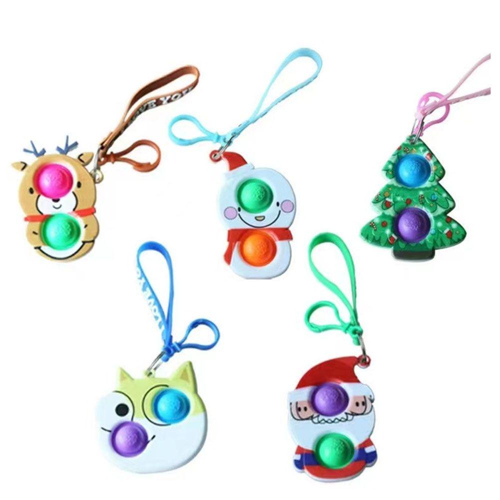 MUVAKO Móc Khóa Bong Bóng Ngón Tay Hình Ông Già Noel Người Tuyết Giáng Sinh