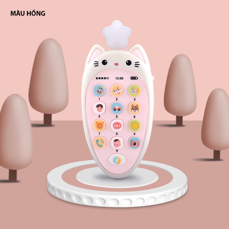Điện Thoại Đồ Chơi Âm Nhạc Giai Điệu Vui Nhộn Có Đèn Phát Sáng Và Gặm Nướu Cho Bé