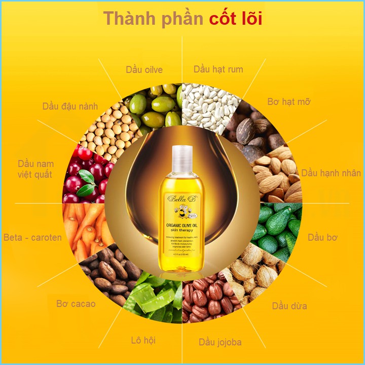 [ TRỊ RẠN DA MANG THAI ] Tinh Dầu Oliu Hữu Cơ Ngăn Ngừa Và Trị Rạn Da Bella B Cho Mẹ Bầu Và Sau Sinh Chính Hãng Mỹ 133Ml