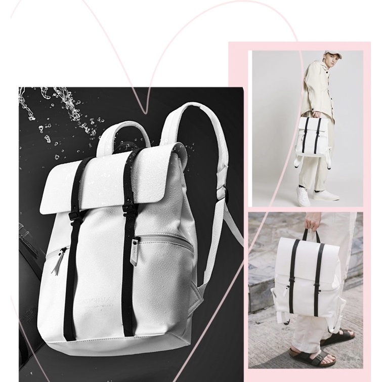 - Balô form vuông vừa laptop siêu  Gazton Luga backpack--màu trắng classic