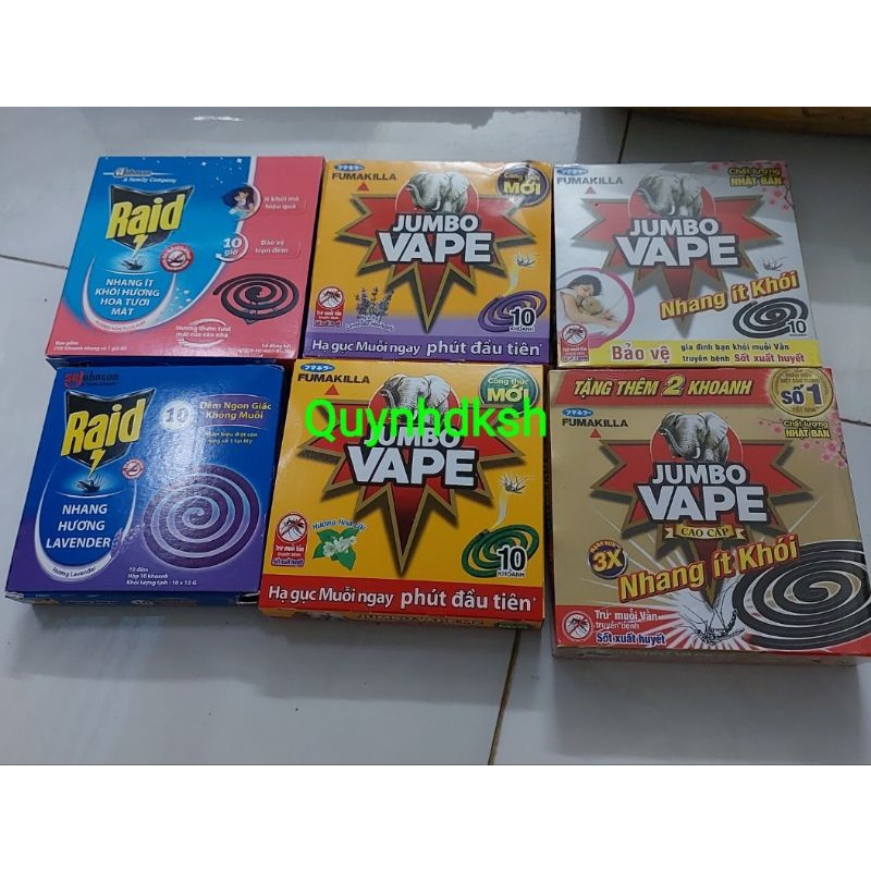 Nhang muỗi jumbo vape và nhang raid ít khói hương lài hương lavender hương rừng và ít khói mạnh gấp 3 lần s2