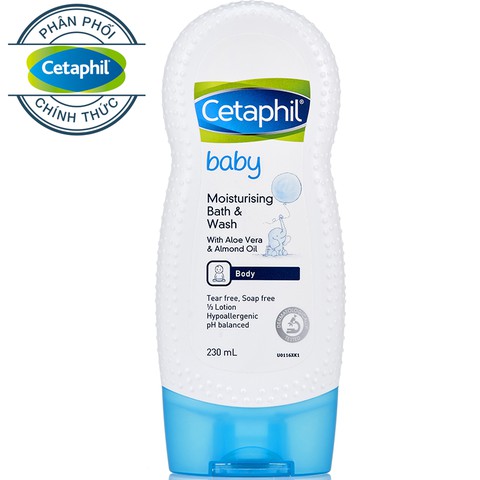 [Germany] Sữa tắm dưỡng ẩm CETAPHIL BABY MOISTURIZING WASH& BATH 230ml dưỡng ẩm cho trẻ em - Sản xuất tại Đức | BigBuy360 - bigbuy360.vn