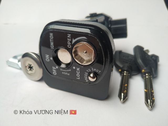 Trọn bộ ổ khóa xe Winner+khóa yên chìa 8 cạnh cao cấp chính hãng VƯƠNG NIỆM