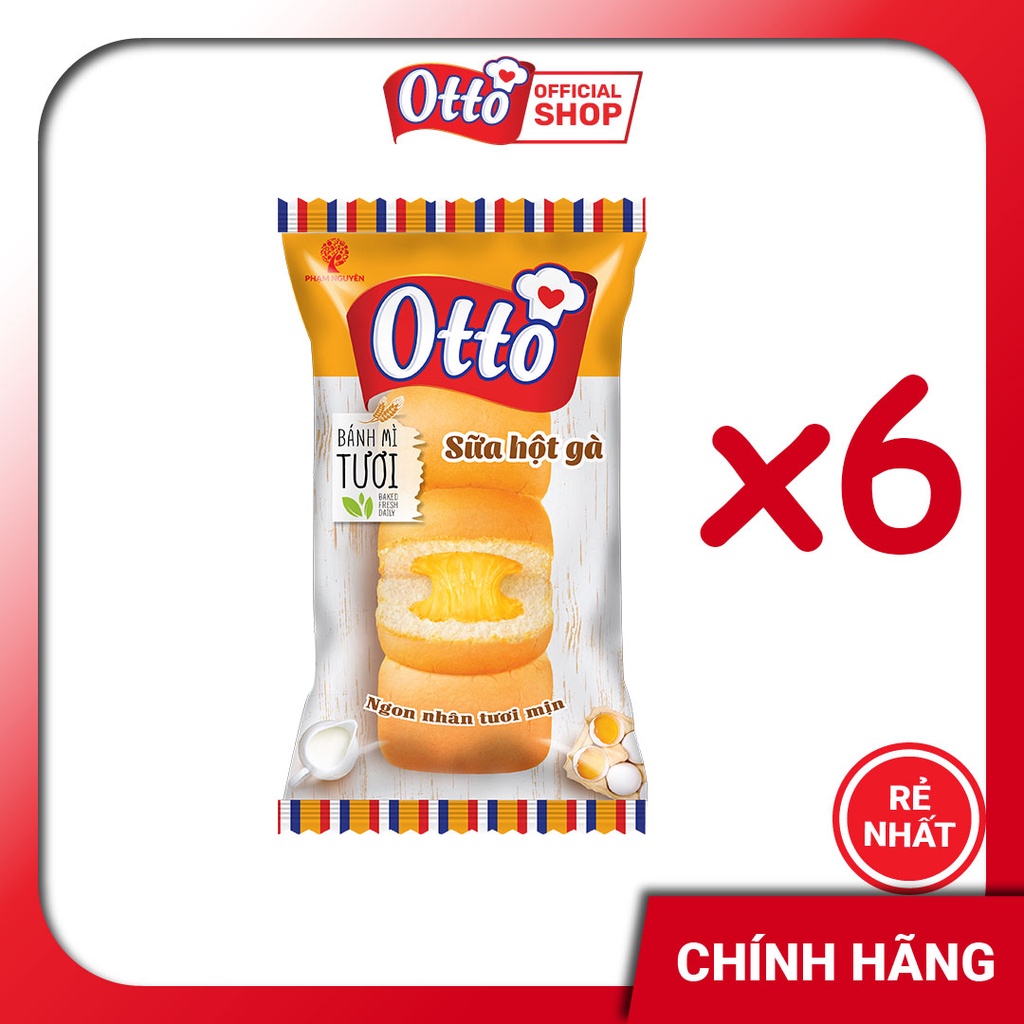 CHÍNH HÃNG Combo 6 Gói Bánh Mì Otto Tươi Nhân Kem 90g