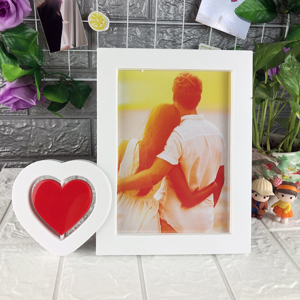 Khung ảnh để bàn 13x18 trái tim xoay (KH17)