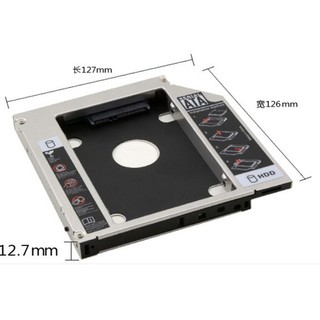 Caddy Bay HDD SSD SATA 3 9.5mm/12.7mm (NHÔM)- ổ cứng thay thế ổ DVD