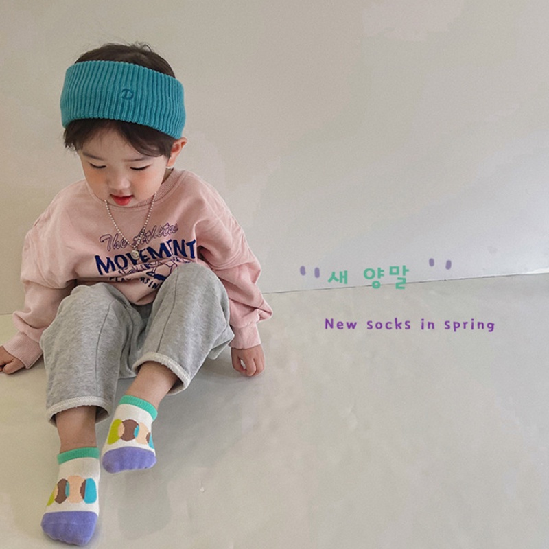 Bộ 4 đôi tất Kokorocare MSW-17 in họa tiết 4 màu phong cách mùa hè cỡ S M L cho bé gái 1-12 tuổi