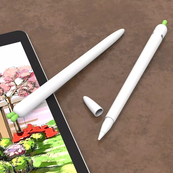 Vỏ bảo vệ hình trái cà rốt bằng silicon mềm thích hợp cho bút cảm ứng điện dung Apple Pencil 1 2