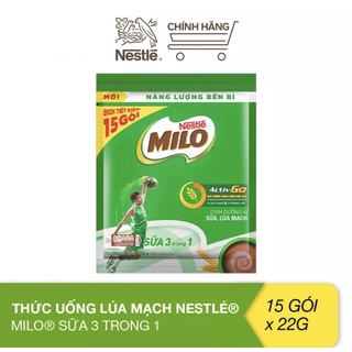Thức uống lúa mạch milo 3 in 1 - Bịch (22g x 15gói)