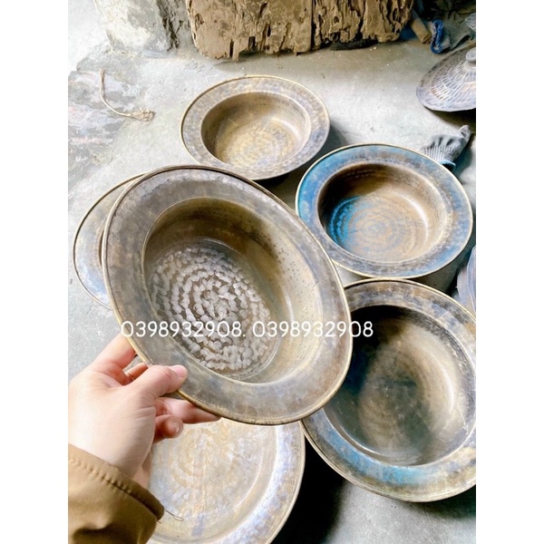 Chậu đồng mộc 27 cm  bằng đồng nguyên chất nhà làm ra