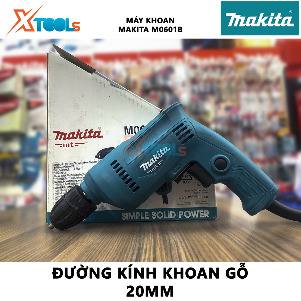 Máy khoan Makita M0601B (10mm) | máy khoan cầm tay công suất  350W chuyên dụng cho công việc khoan sắt,khoan gỗ và bắt v