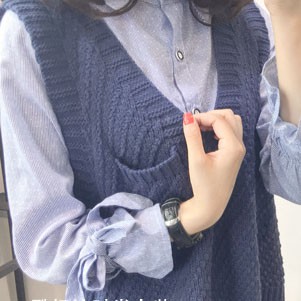 Áo Sweater Dệt Kim Sát Nách Thiết Kế Cổ Chữ V Thanh Lịch | BigBuy360 - bigbuy360.vn