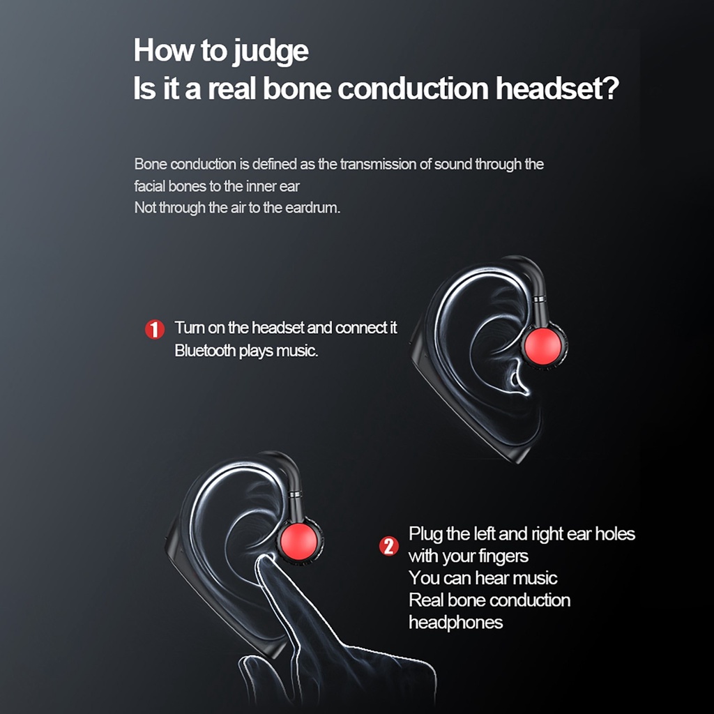 Tai Nghe Bluetooth Gắn Vành Tai Truyền Âm Qua Xương