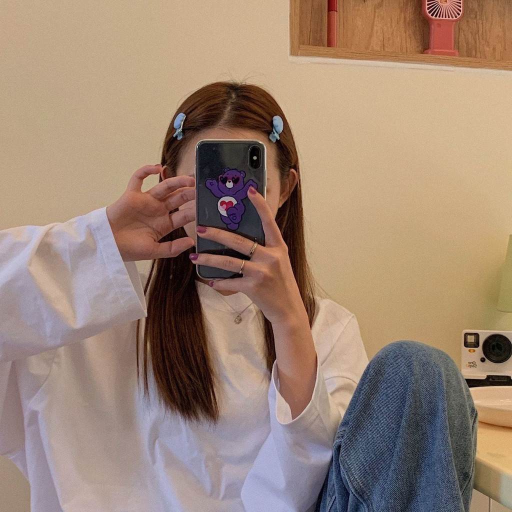 Kẹp Tóc Nhựa Hình Đám Mây Màu Trắng / Xanh Dương Dễ Thương Cho Nữ