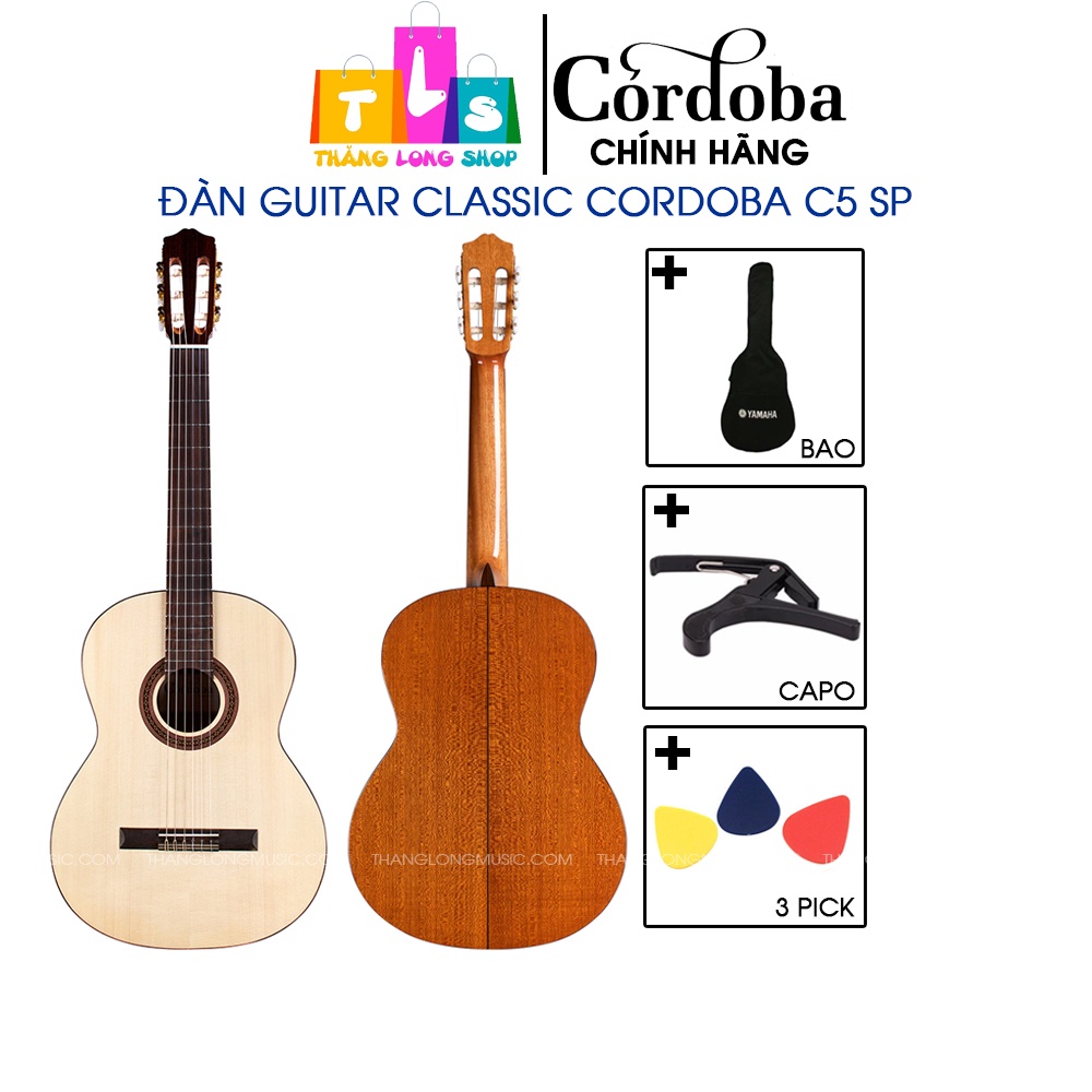 [Chính hãng] Đàn guitar Classic chuyên nghiệp Cordoba C5 SP - thương hiệu Tây Ban Nha