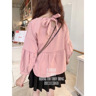 Áo kiểu babydoll thắt nơ sau