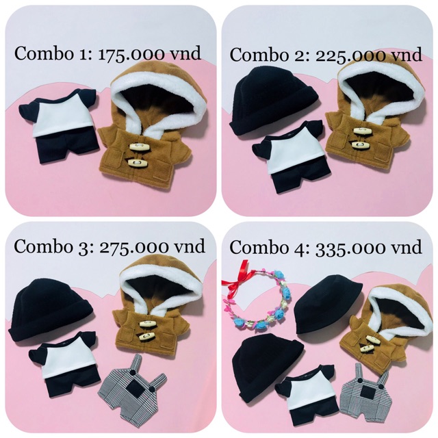 {15cm-20cm} CÓ SẴN- combo áo khoác , outfit cho doll