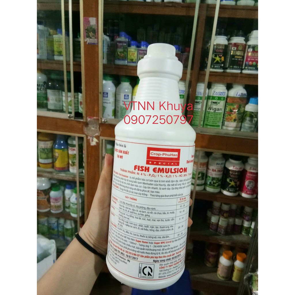 [SIEURE] Phân bón lá hữu cơ Đạm cá Mỹ Fish Emulsion CropMaster Lít hàng đẹp, phân phối chuyên nghiệp.