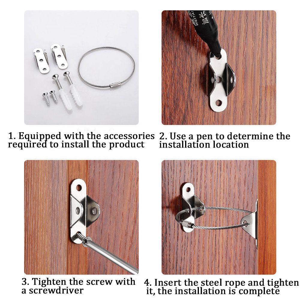 KUNHEV Set 2 Khóa Ngăn Kéo Tủ Chắc Chắn Chống Đảo Ngược Tiện Dụng