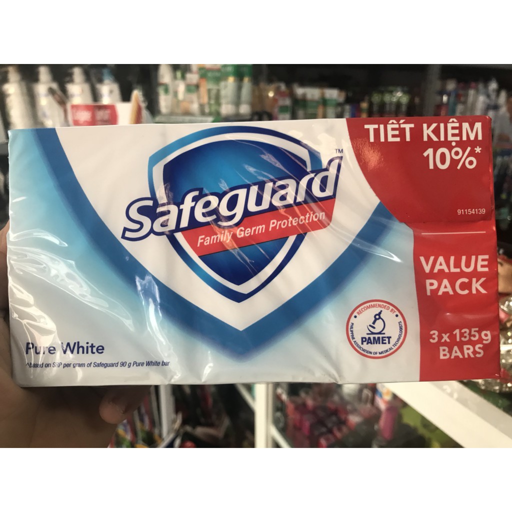 Block 3 Cục Xà bông  Safeguard hương Hoa hộp 135g