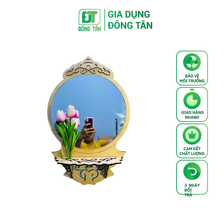 Gương Treo Tường Trang Trí Gương Tròn Hoa Văn Cổ Điển Bằng Gỗ Gương Gỗ Decor Hình Tròn Cực Kì Đẹp Mắt