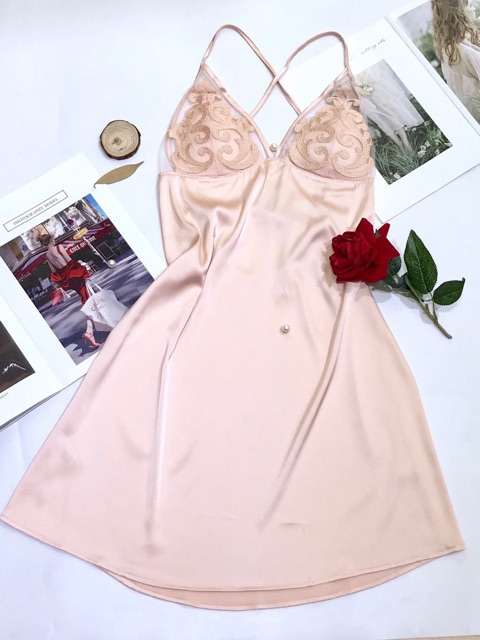 VÁY NGỦ LỤA SATIN CAO CẤP CÓ MÚT LÓT