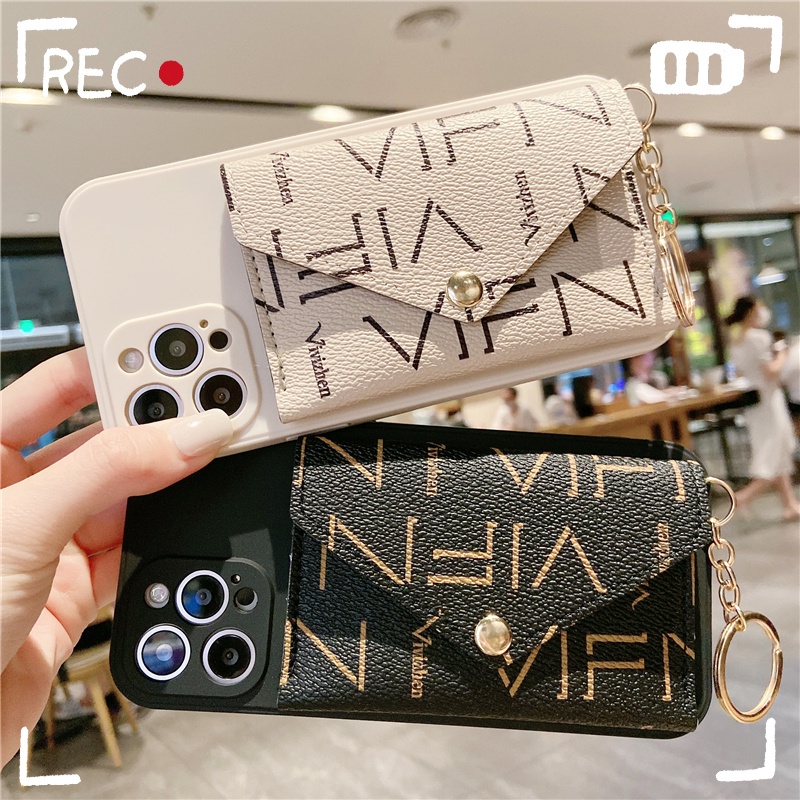 Ốp điện thoại mềm có ngăn đựng thẻ 3D thời trang thích hợp cho IPHONE 13 PRO MAX 12 MINI 11 X XS MAX XR 5 5S 6 6P