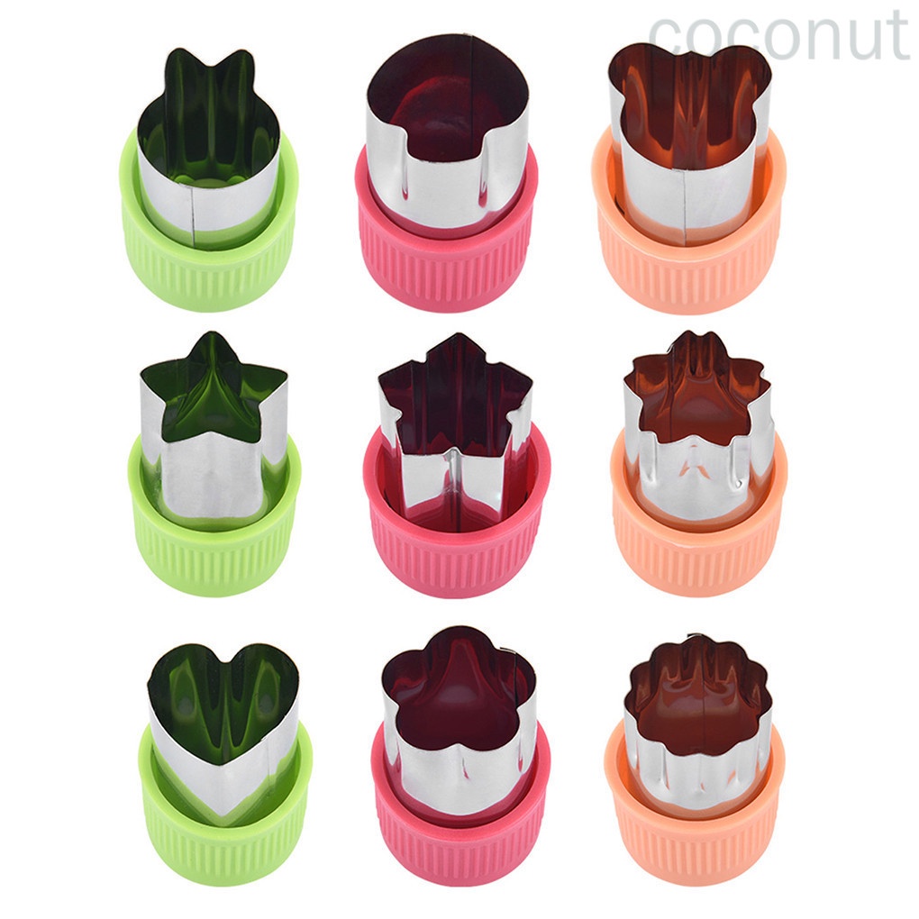 Set 3 khuôn cắt tạo hình trái cây/ rau củ quả bằng thép không gỉ tiện dụng