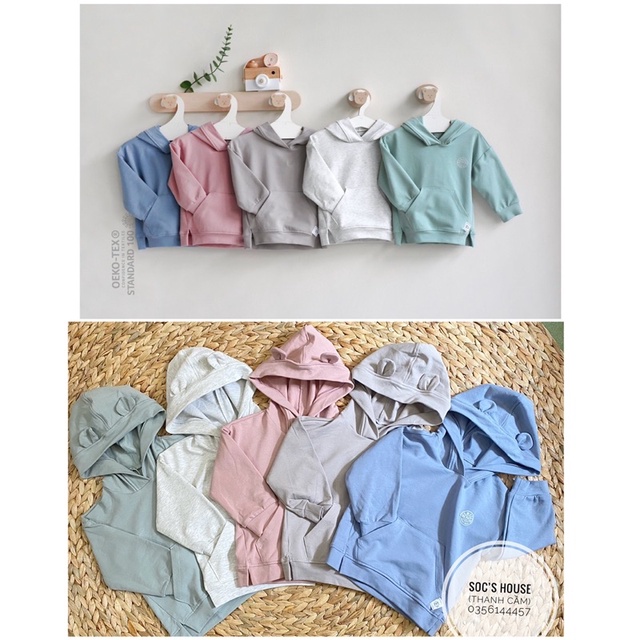 Áo Nỉ Hoodie Hrnee Siêu Mềm Ấm Cho Bé