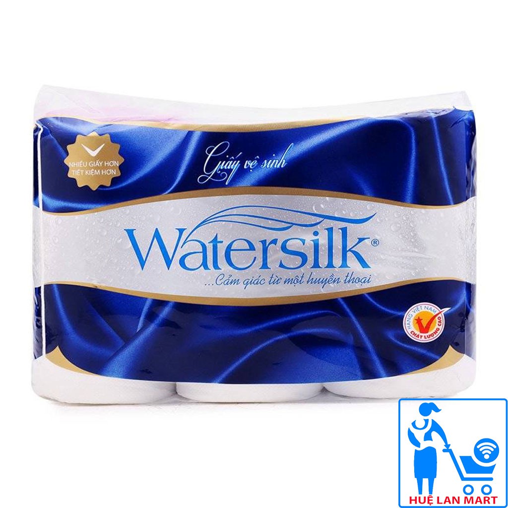 Giấy vệ sinh Watersilk có lõi, 2 lớp, mềm, mỏng
