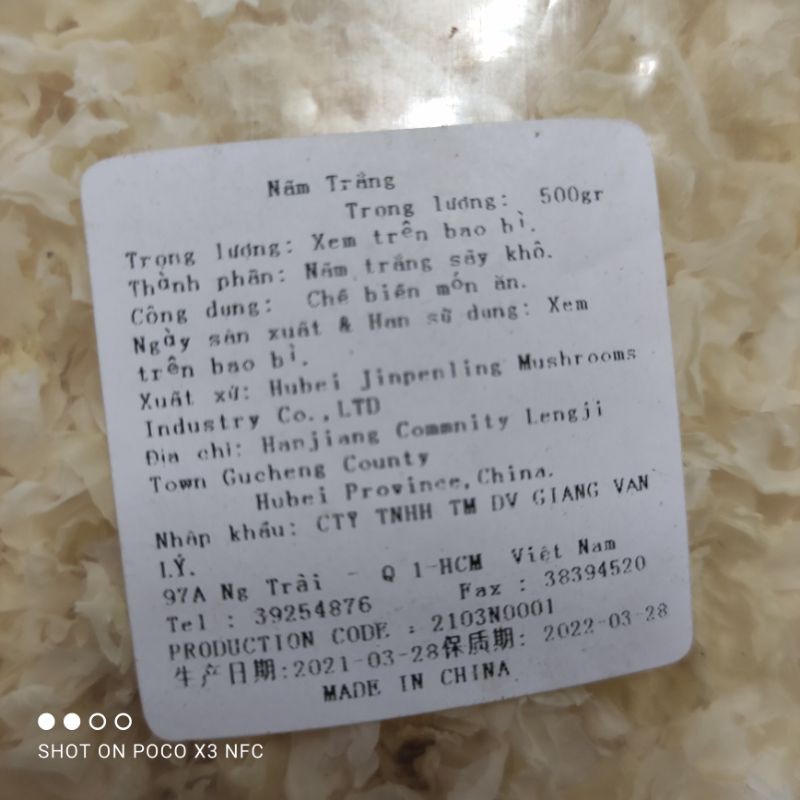 Nấm tuyết  gói 100g