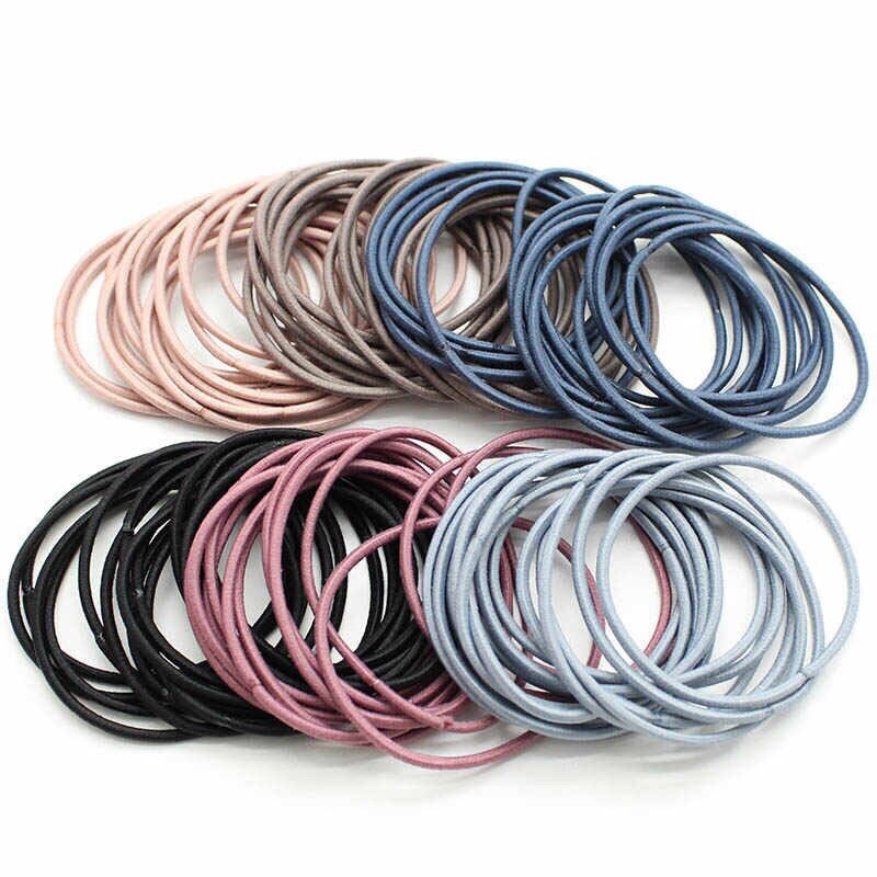 Set 100 Chiếc Dây Buộc Tóc Mix 5 Màu + Túi Zip ( Loại Đẹp )